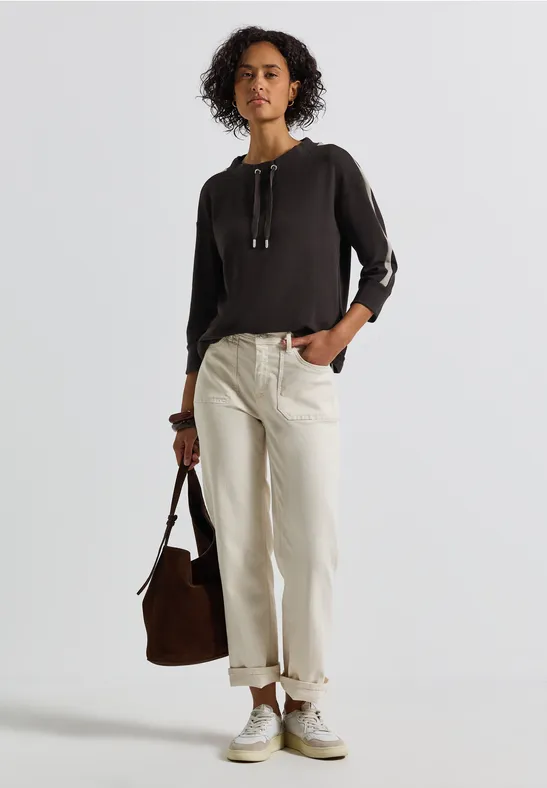 T-shirt ottoman avec tape deep roast brown