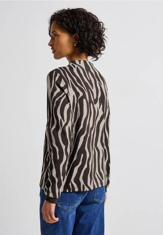 T-shirt avec imprimé zèbre deep roast brown
