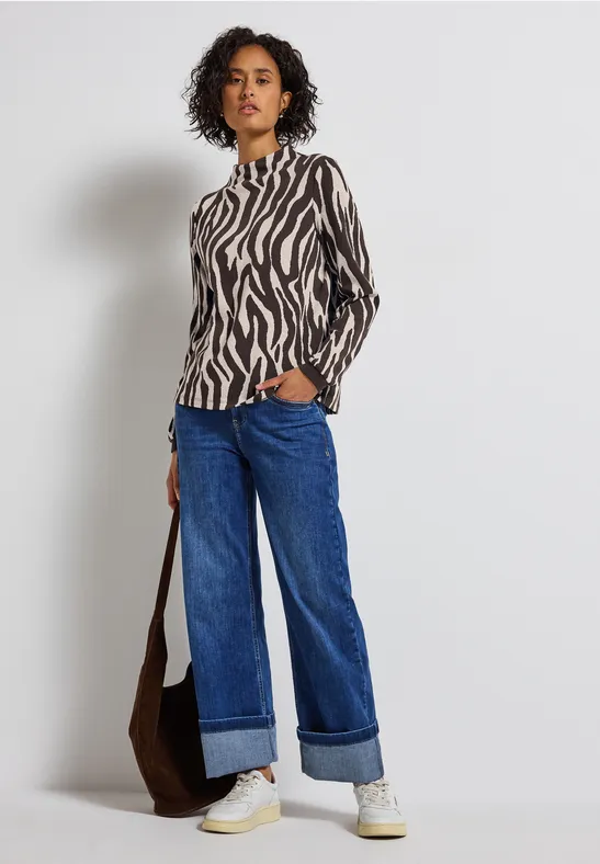 T-shirt avec imprimé zèbre deep roast brown