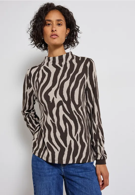 T-shirt avec imprimé zèbre deep roast brown