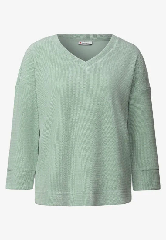 Kuscheliges V-Neck Shirt serene green