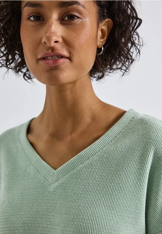 Kuscheliges V-Neck Shirt serene green