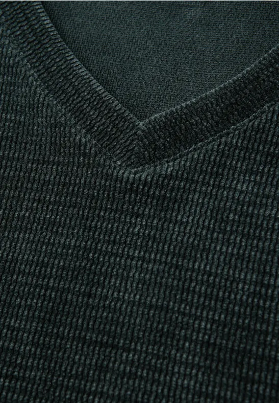 Kuscheliges V-Neck Shirt evernight green
