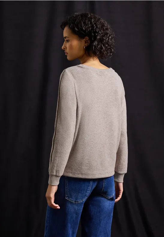 T-shirt avec détails tape silk brown mel.