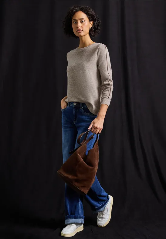T-shirt avec détails tape silk brown mel.