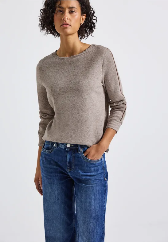 T-shirt avec détails tape silk brown mel.