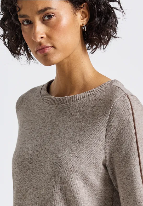 T-shirt avec détails tape silk brown mel.