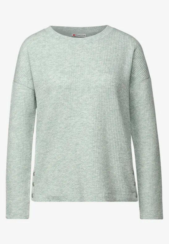 Shirt met structuur en knopen serene green mel.