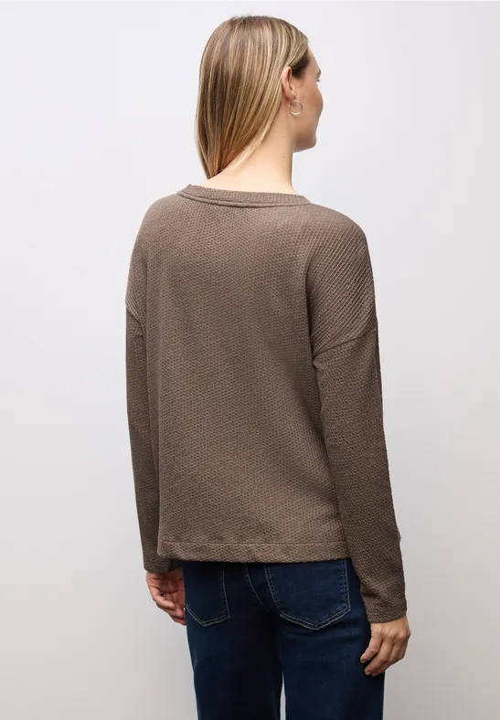 Strukturshirt mit Knöpfen silk brown mel.
