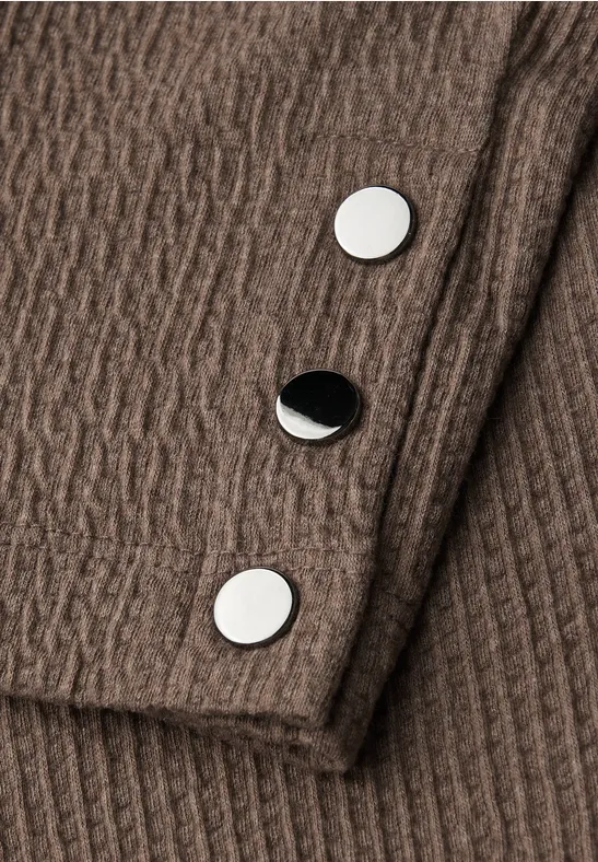 Strukturshirt mit Knöpfen silk brown mel.