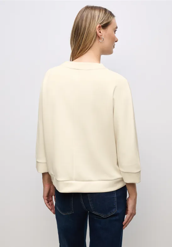 T-shirt en soie avec fermeture éclair soft beige