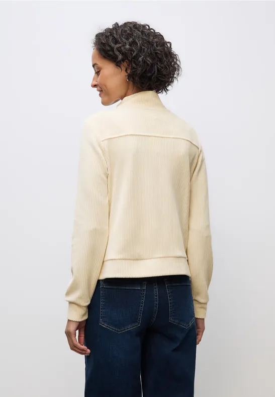 Cordjacke mit Zipper soft beige