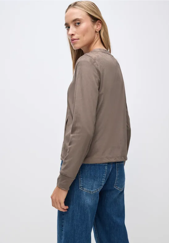 Veloursjacke mit Taschen silk brown