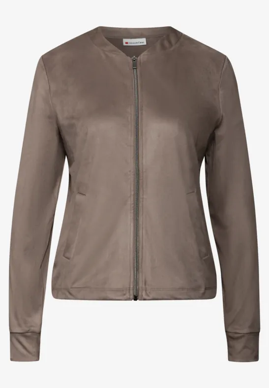 Veloursjacke mit Taschen silk brown