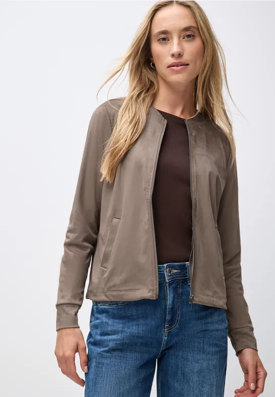 Veloursjacke mit Taschen silk brown