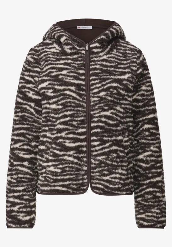 Teddy-Jacke mit Kapuze deep roast brown