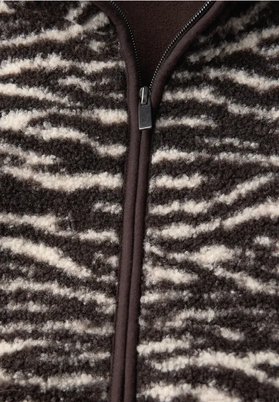 Teddy-Jacke mit Kapuze deep roast brown