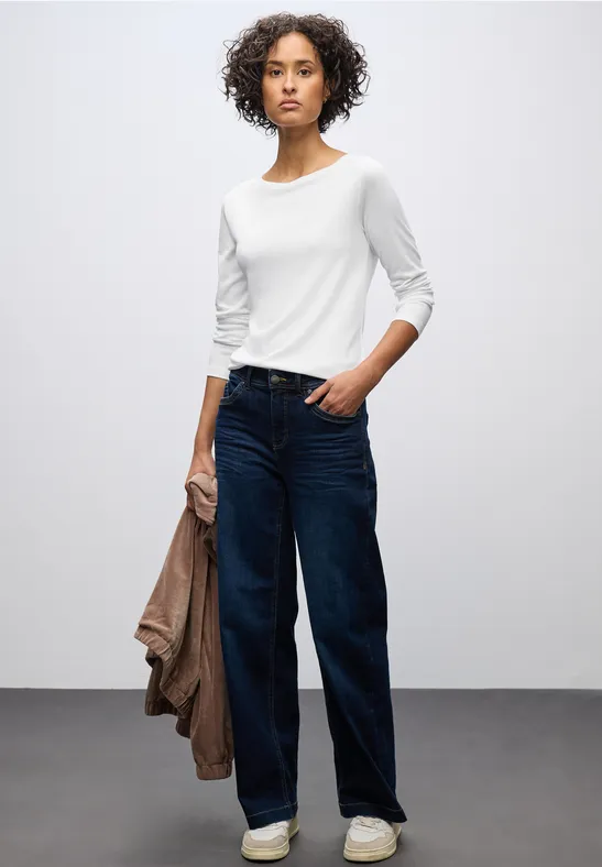 Basic shirt met lange mouwen White