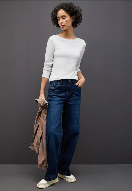 Basic shirt met lange mouwen White