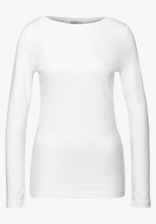 Basic shirt met lange mouwen White
