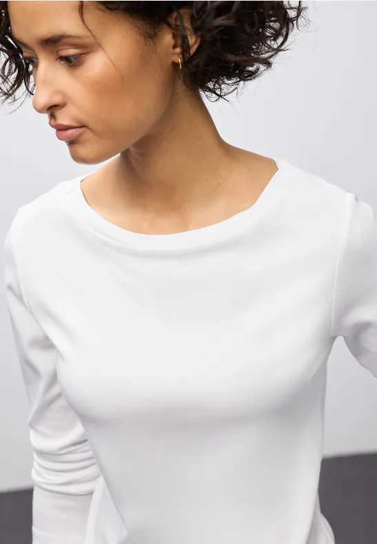 Basic shirt met lange mouwen White