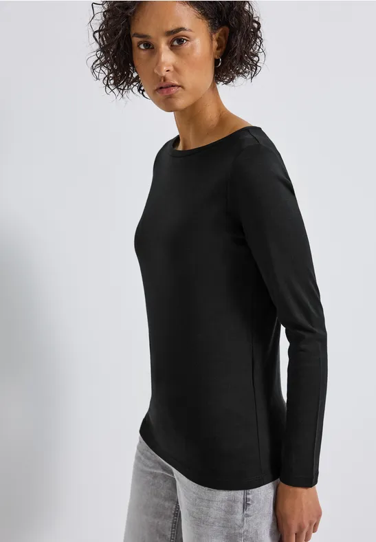 Basic Langarmshirt Black