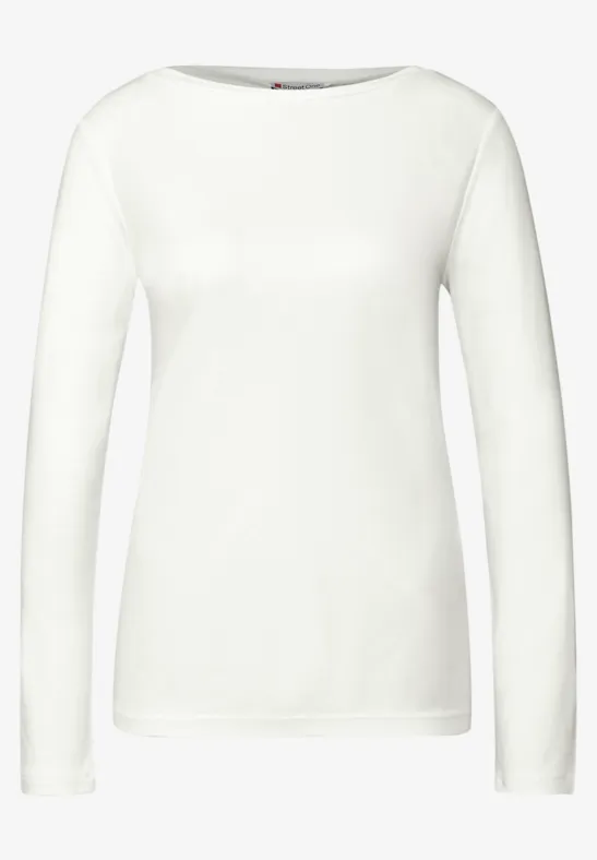 Basic Langarmshirt off white