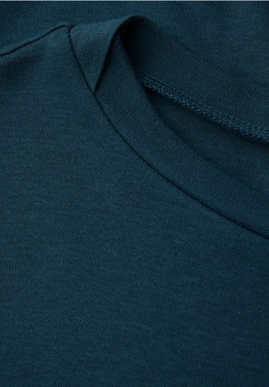 Basic Langarmshirt tide blue