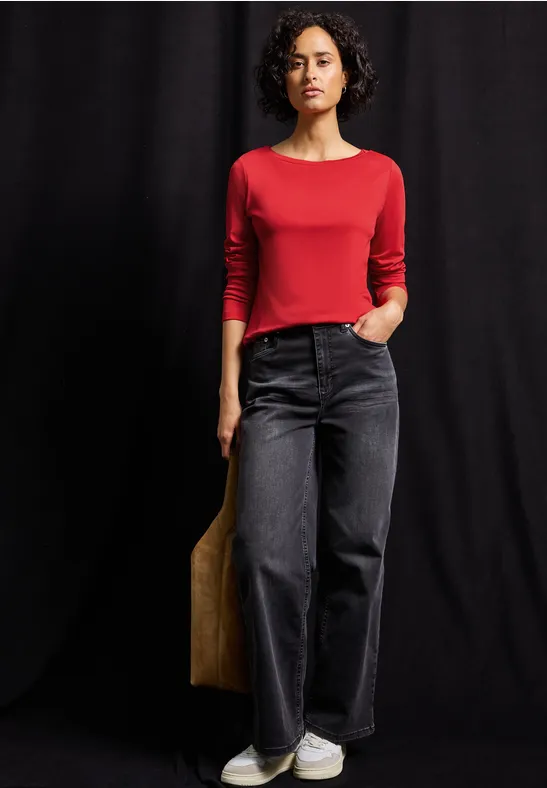 Basic Langarmshirt racing red
