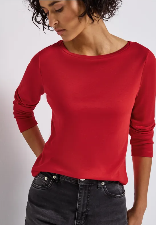 Basic Langarmshirt racing red