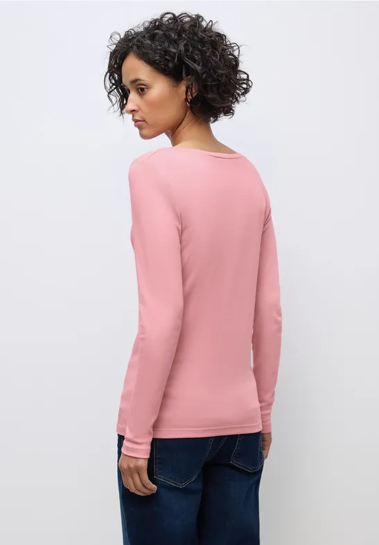 Basic Langarmshirt powder pink