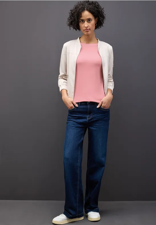 Basic Langarmshirt powder pink