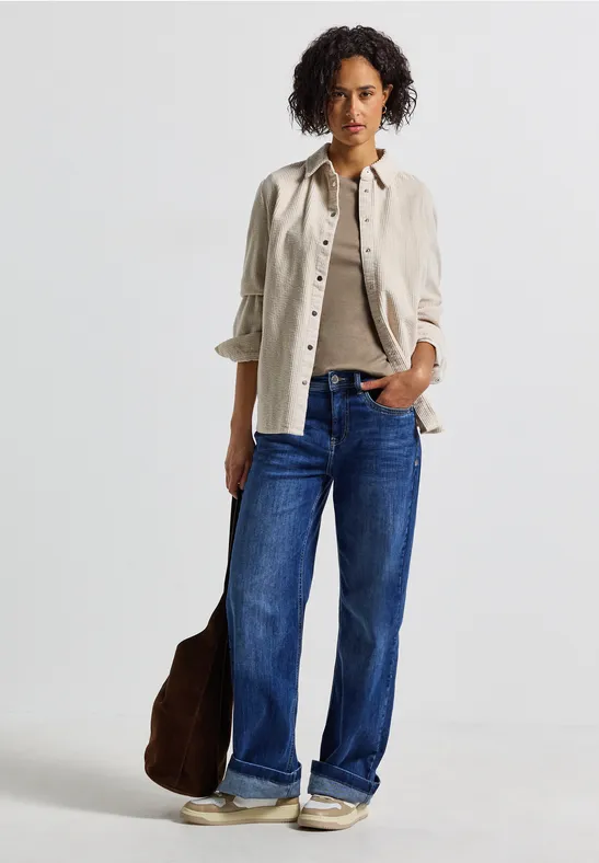 Basic Langarmshirt bark brown