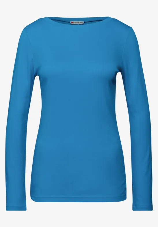 Basic Langarmshirt polaris blue