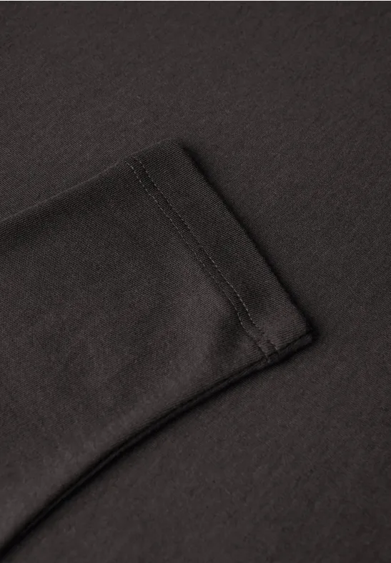 Basic Langarmshirt darkest brown