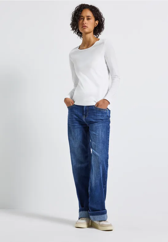T-shirt basique à manches longues White