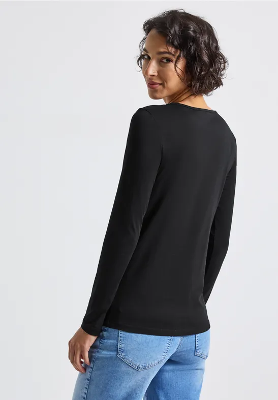 Basic shirt met lange mouwen Black