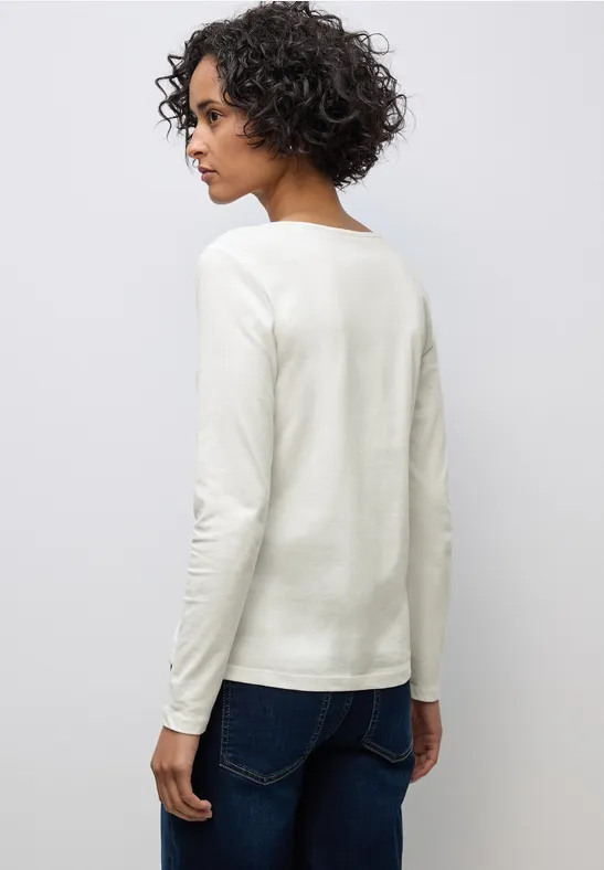 Basic Langarmshirt off white