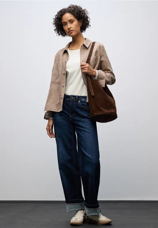 Basic Langarmshirt off white