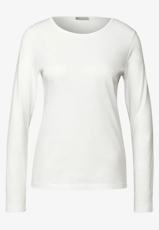 Basic Langarmshirt off white