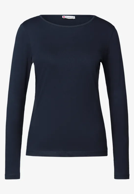 T-shirt basique à manches longues deep blue