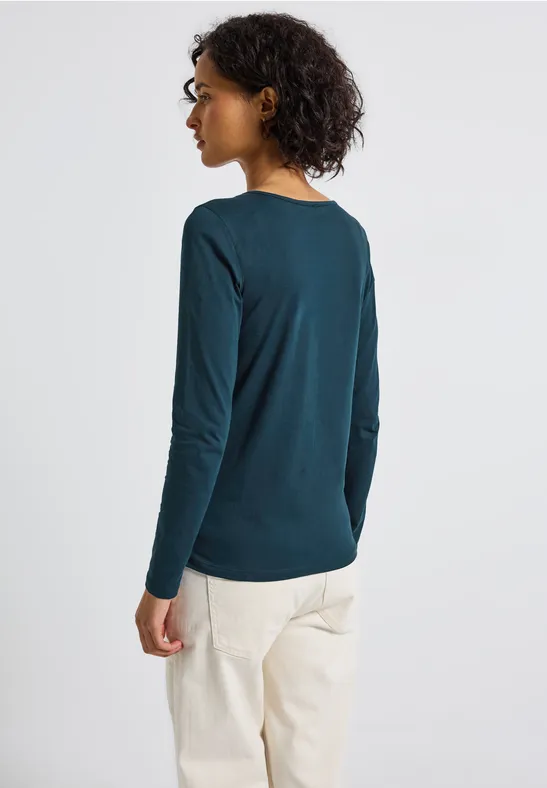 Basic shirt met lange mouwen tide blue