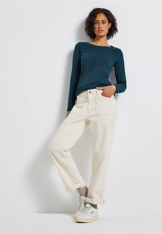 Basic shirt met lange mouwen tide blue