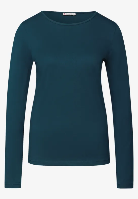 Basic shirt met lange mouwen tide blue