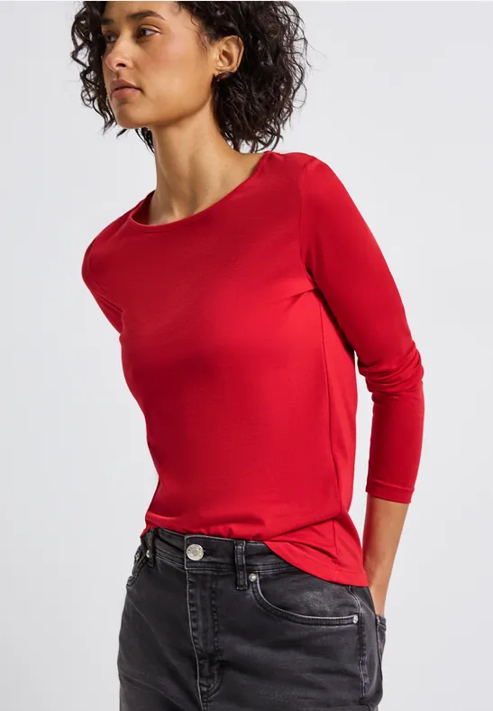 T-shirt basique à manches longues racing red