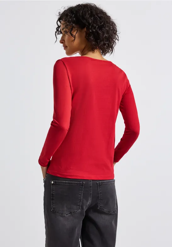 T-shirt basique à manches longues racing red