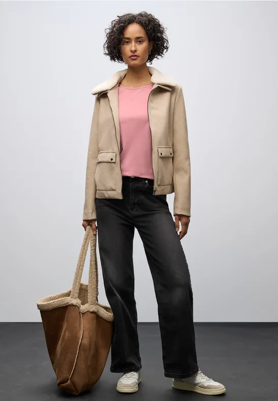 Basic Langarmshirt powder pink