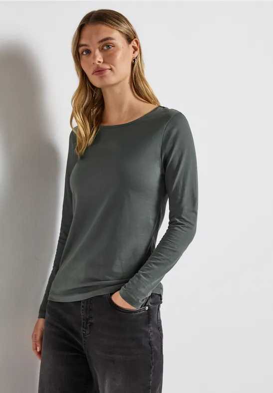 Basic Langarmshirt balsam green
