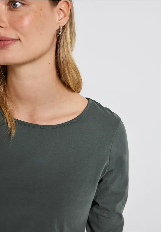 Basic Langarmshirt balsam green