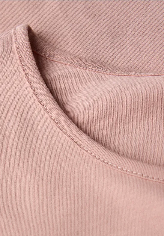 T-shirt basique à manches longues faded rose